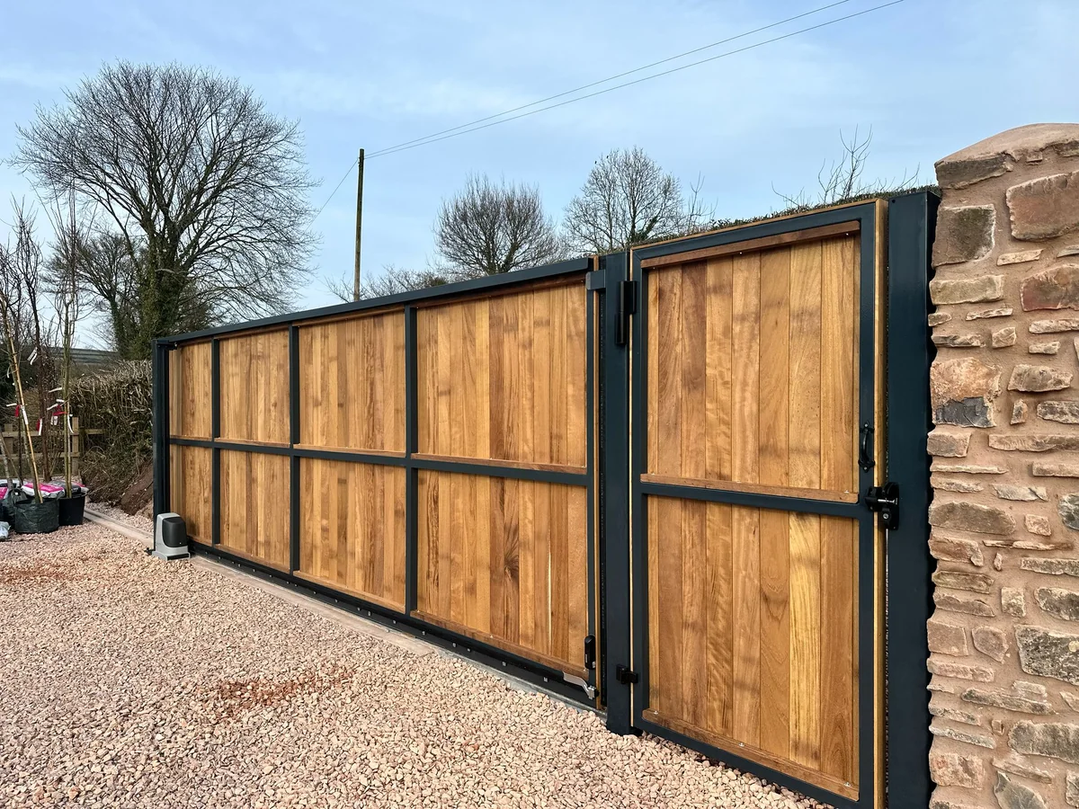 Automated sliding driveway gate in Plymouth by Plymouth Gates & Railings